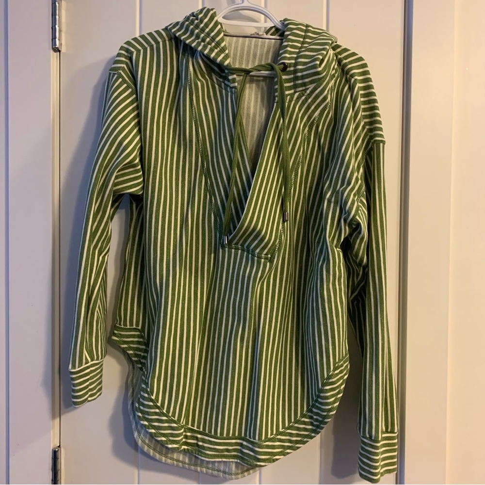 Pilcro Size M Green Striped Women's Hoodie